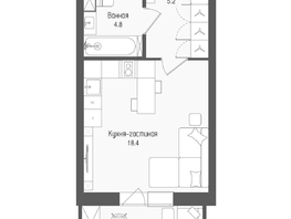 Продается Студия ЖК Тетрис, корпус 2, 29.6  м&sup2;, 5652680 рублей