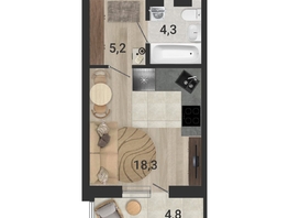 Продается Студия ЖК Тетрис, корпус 2, 29.5  м², 5421850 рублей