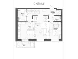 Продается 2-комнатная квартира ЖК Тетрис, корпус 2, 66.7 м², 10979650 рублей