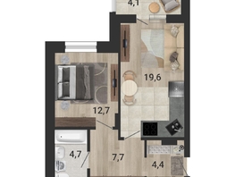 Продается 2-комнатная квартира ЖК Тетрис, корпус 2, 51.6  м², 8078200 рублей