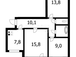 Продается 3-комнатная квартира Бориса Богаткова ул, 63.2  м², 7700000 рублей