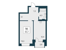Продается 1-комнатная квартира ЖК Расцветай на Красном, дом 3,4, 45.7 м², 9400000 рублей