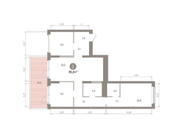 Продается 3-комнатная квартира ЖК Лебедевский квартал, д 1, 95.8  м&sup2;, 11970000 рублей