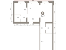Продается 2-комнатная квартира ЖК Лебедевский квартал, д 1, 79.5  м&sup2;, 11650000 рублей