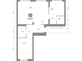 Продается 2-комнатная квартира ЖК Лебедевский квартал, дом 1, 81.9  м², 12940000 рублей