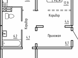 Продается 2-комнатная квартира ЖК Самоцветы, Бирюза дом 1, 70.4  м², 6450000 рублей