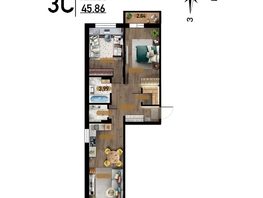 Продается 3-комнатная квартира ЖК Радуга Сибири, дом 10, 71.78 м², 8252950 рублей
