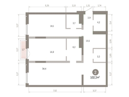 Продается 2-комнатная квартира ЖК Европейский берег, дом 45, 102.29 м², 14800000 рублей