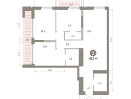 Продается 3-комнатная квартира ЖК Европейский берег, дом 45, 87.49  м&sup2;, 14160000 рублей