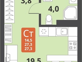 Продается Студия ЖК Тайгинский парк, дом 3, 27.3  м², 4850000 рублей