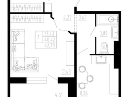 2-комнатная квартира, 63.31 м², 8/10 этаж