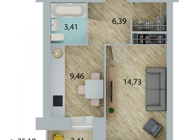 Продается 1-комнатная квартира ЕНИСЕЙСКИЙ, дом 1, 36.4 м², 3239600 рублей