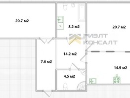 Продается 3-комнатная квартира Шукшина ул, 92.8  м², 12314000 рублей