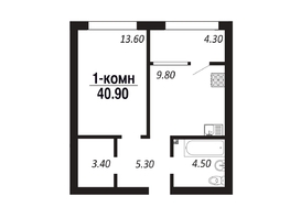 Продается 1-комнатная квартира ЖК ПАРК-квартал «Королёв», дом 4, 40.9  м², 6748500 рублей