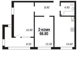 Продается 2-комнатная квартира ЖК ПАРК-квартал «Королёв», дом 4, 66.8  м², 9485600 рублей