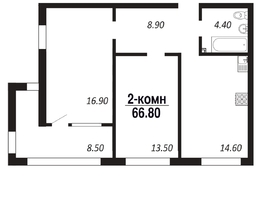 Продается 2-комнатная квартира ЖК ПАРК-квартал «Королёв», дом 4, 66.8  м², 9485600 рублей