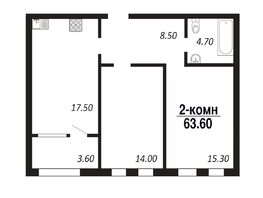 Продается 2-комнатная квартира ЖК ПАРК-квартал «Королёв», дом 4, 63.6  м², 8586000 рублей