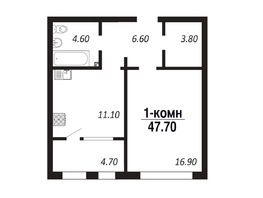 Продается 1-комнатная квартира ЖК ПАРК-квартал «Королёв», дом 4, 47.7  м², 6678000 рублей