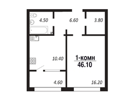 Продается 1-комнатная квартира ЖК ПАРК-квартал «Королёв», дом 4, 46.1  м², 6684500 рублей