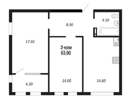 Продается 2-комнатная квартира ЖК ПАРК-квартал «Королёв», дом 3, 63.9  м², 8498700 рублей