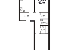 Продается 2-комнатная квартира ЖК ПАРК-квартал «Королёв», дом 4, 69.4  м², 9369000 рублей