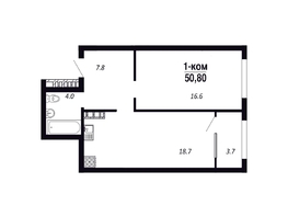 Продается 1-комнатная квартира ЖК ПАРК-квартал «Королёв», дом 1, 50.8  м², 8788400 рублей
