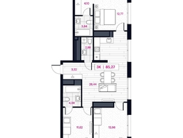Продается 3-комнатная квартира ЖК Пушкина 77 (Pushkina 77), 85.27 м², 18860000 рублей