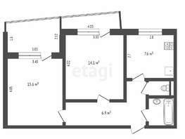 Продается 2-комнатная квартира Крупской ул, 52.4 м², 4790000 рублей