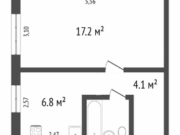 Продается 1-комнатная квартира 75-й гвардейской бригады, 33 м², 3100000 рублей