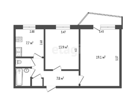 Продается 2-комнатная квартира Крупской ул, 52.5  м², 5000000 рублей
