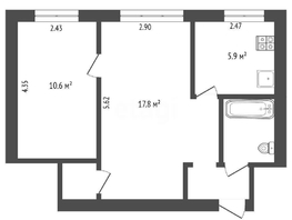 Продается 2-комнатная квартира Железнодорожная 3-я ул, 41.1 м², 2750000 рублей