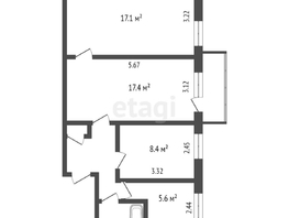 Продается 3-комнатная квартира Стрельникова ул, 58.8  м², 4380000 рублей