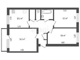 Продается 3-комнатная квартира Константина Заслонова ул, 58.9  м², 5850000 рублей