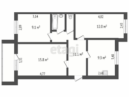 Продается 3-комнатная квартира Станционная 3-я ул, 59.2 м², 4000000 рублей