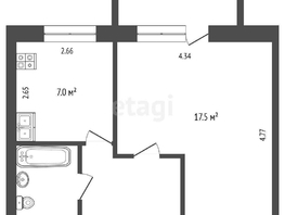 Продается 1-комнатная квартира Рабочая 25-я ул, 32  м², 3050000 рублей