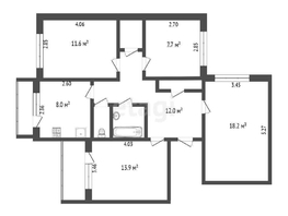 Продается 4-комнатная квартира 18-й военный городок, 77 м², 5100000 рублей