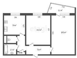 Продается 2-комнатная квартира Менделеева пр-кт, 54.4 м², 4700000 рублей