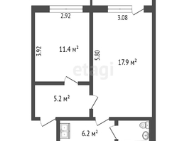 Продается 2-комнатная квартира Совхозная 2-я ул, 44.2 м², 3940000 рублей