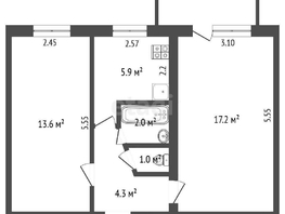 Продается 2-комнатная квартира Кордная 5-я ул, 44.4 м², 3600000 рублей