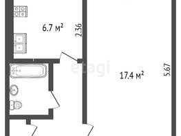 Продается 1-комнатная квартира Космический пр-кт, 33.3 м², 3500000 рублей
