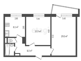 Продается 2-комнатная квартира Маргелова ул, 55.2  м², 4750000 рублей
