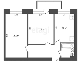 Продается 2-комнатная квартира Карла Маркса пр-кт, 46.6 м², 5800000 рублей