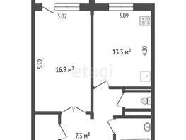 Продается 1-комнатная квартира Мира пр-кт, 43 м², 4370000 рублей