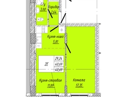 Продается 1-комнатная квартира ЖК На 2-й Дачной, 40.69  м², 7934550 рублей