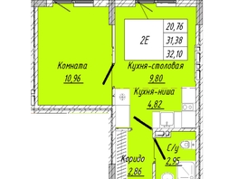 Продается 1-комнатная квартира ЖК На 2-й Дачной, 32.1  м², 6805200 рублей