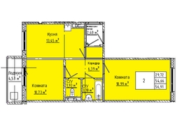 Продается 2-комнатная квартира ЖК Любинская 3-я, 30/2, 56.91 м², 6544650 рублей