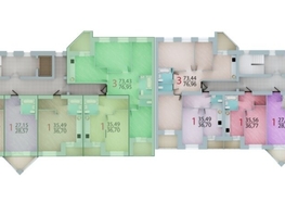 Продается 3-комнатная квартира ЖК Енисейский, дом 1, 72.59  м², 11035950 рублей