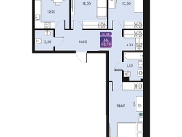 Продается 3-комнатная квартира ЖК Северное Сияние Премиум, 82.7 м², 12160000 рублей