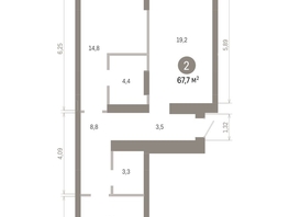 Продается 2-комнатная квартира ЖК Кварталы Драверта, дом 3, 67.69 м², 11610000 рублей