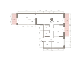 Продается 3-комнатная квартира ЖК Кварталы Драверта, дом 3, 91.59  м², 14650000 рублей